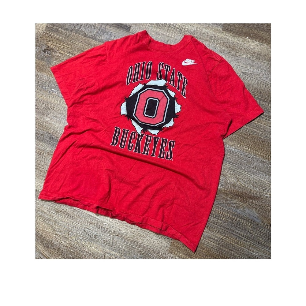 Nike Ohio State Buckeyes Shirt Mens Medium Red Short Sleeve OSU T-Shirt